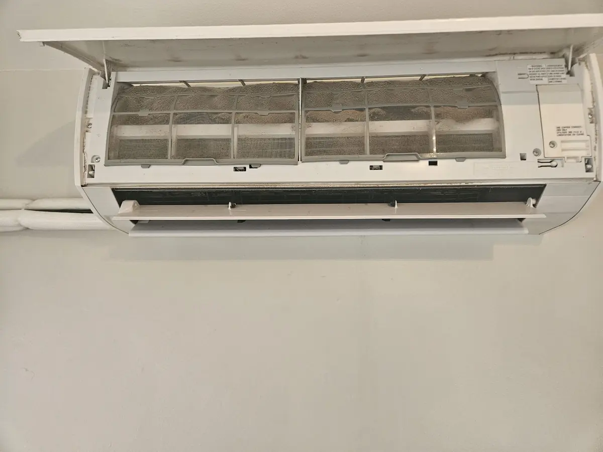 One of five Fujitsu mini-split heads opened up for cleaning in a Cumberland, RI home