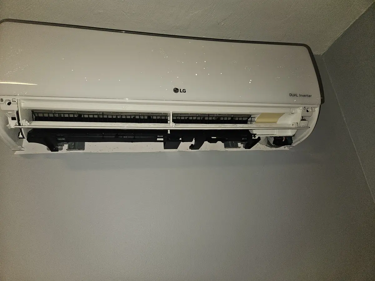 LG Dual Inverter mini-split clean and back together on the wall in Franklin, MA