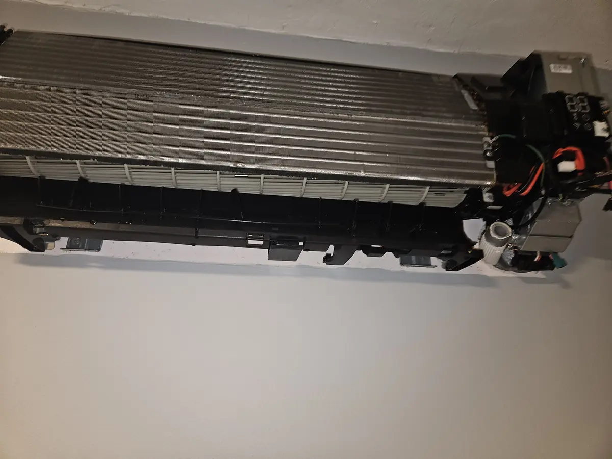 The same LG evaporator coil clean after a deep cleaning in Franklin, MA