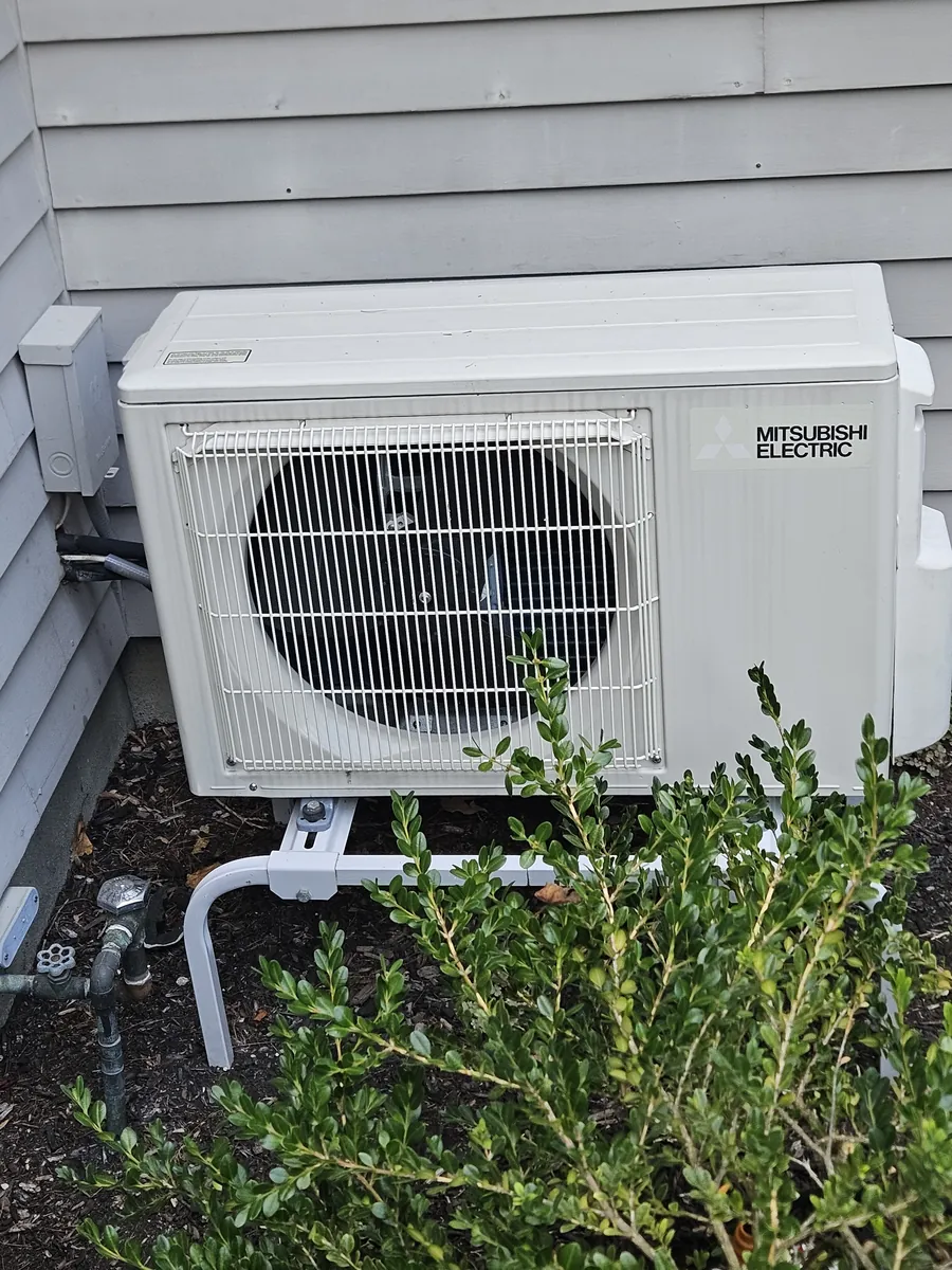 Mitsubishi outdoor condenser at a Lexington, MA home
