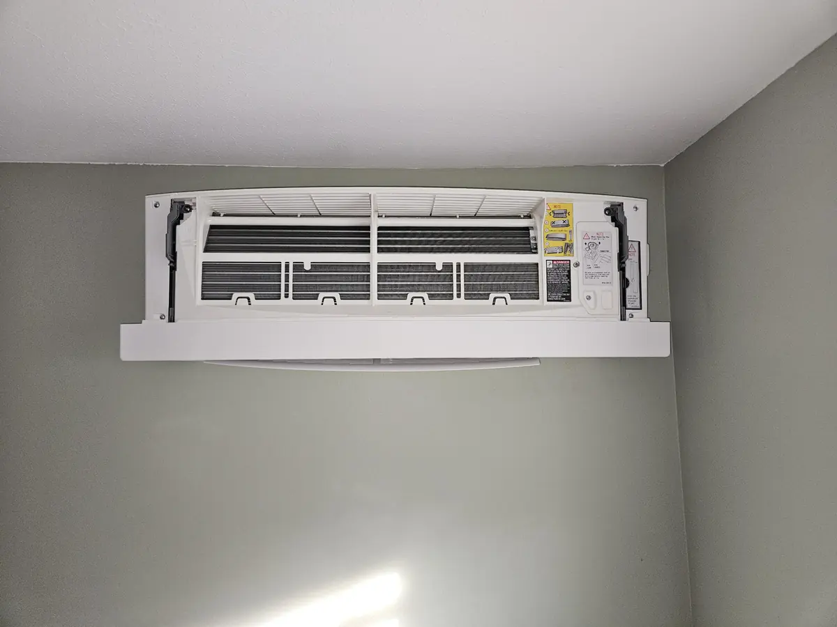 Mini-split head opened and clean after deep cleaning in Pepperell, MA