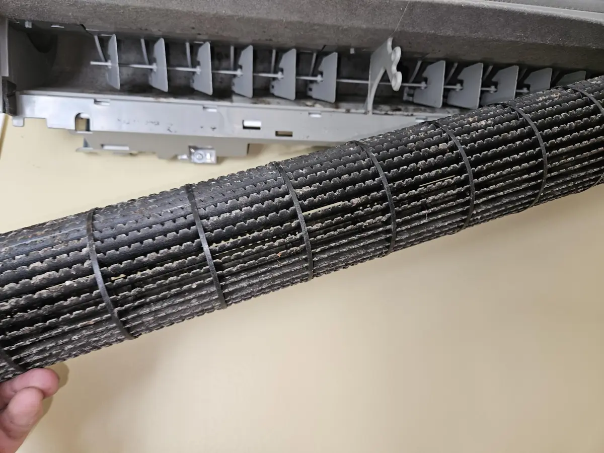 Second blackened blower wheel from the same Pepperell MA multi-zone system