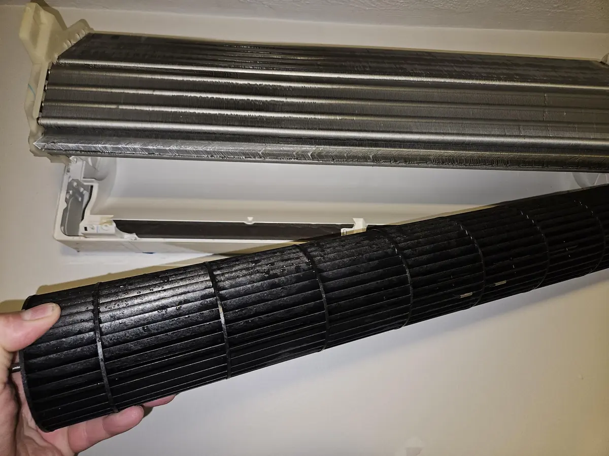 Blower wheel from a second Mitsubishi head in the same Raymond NH multi-zone system